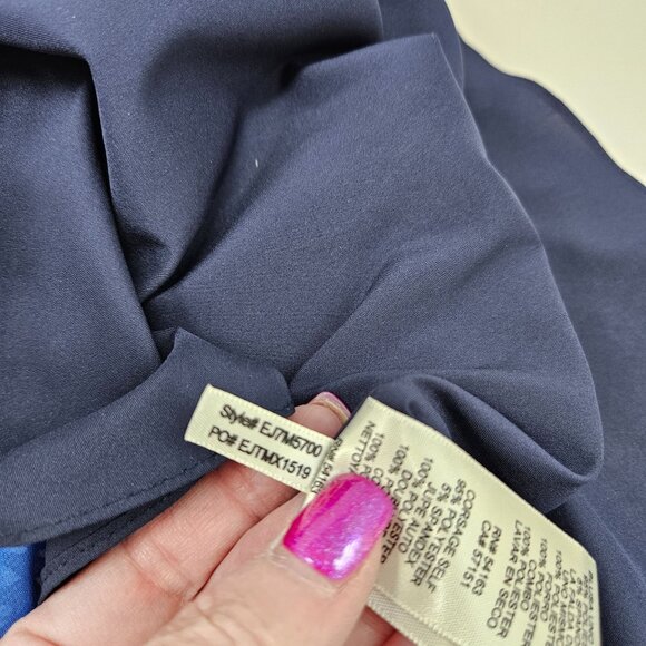 Eliza J Blue Geometric One Shoulder Maxi Dress Size 14 NWT - Picture 10 of 11